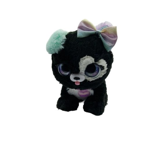 Present Pets Casey Dog Black Glitter Puppy Interactive Plush Toy Works - Picture 1 of 6
